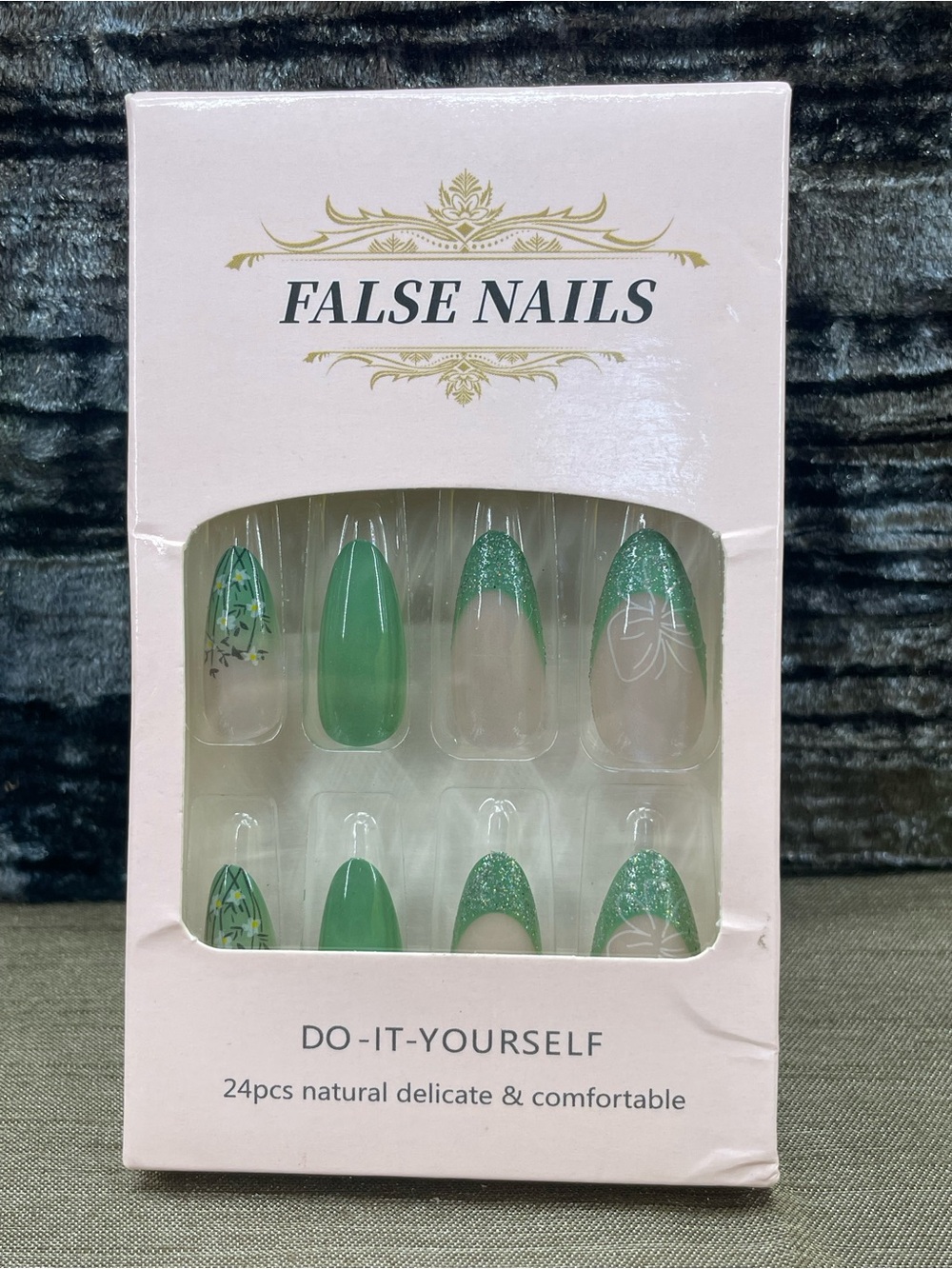False Nails - Green French Manicure Press-On Nail Set - 24 count